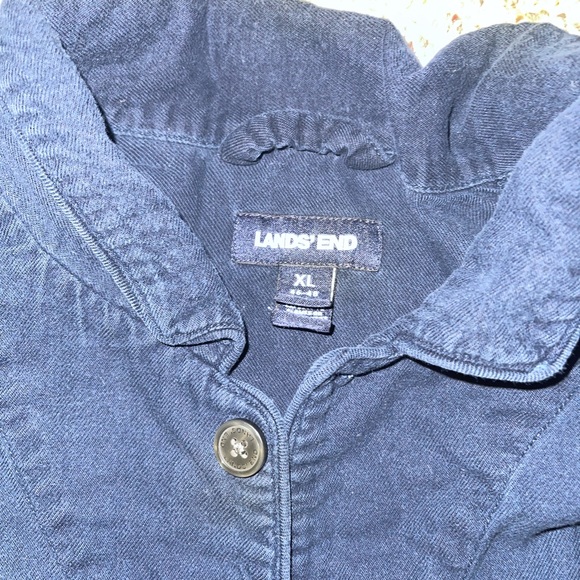 Vintage men’s  land ends navy button down. - Picture 2 of 2